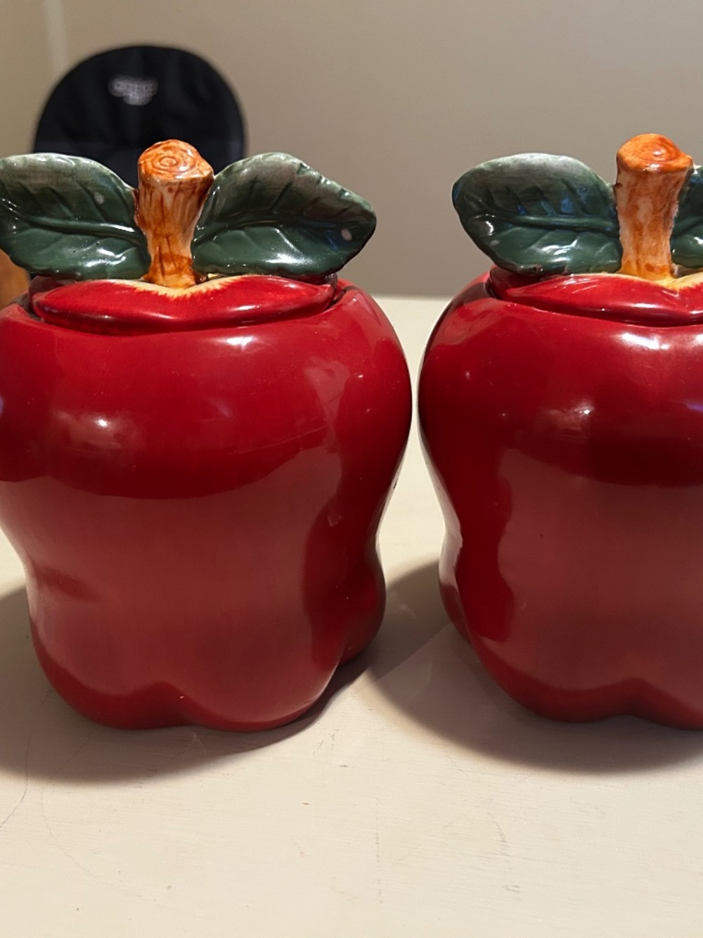 Casa Vero hand painted apple canisters